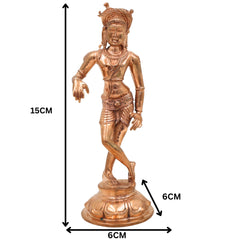 Vrishavahana Shiva Idol in Panchaloha Bronze, Mahadev Murti, Bholenath Statue, Handmade Chola Art Shiva for Puja & Home Décor,Gold, 6 Inch, 1 Piece