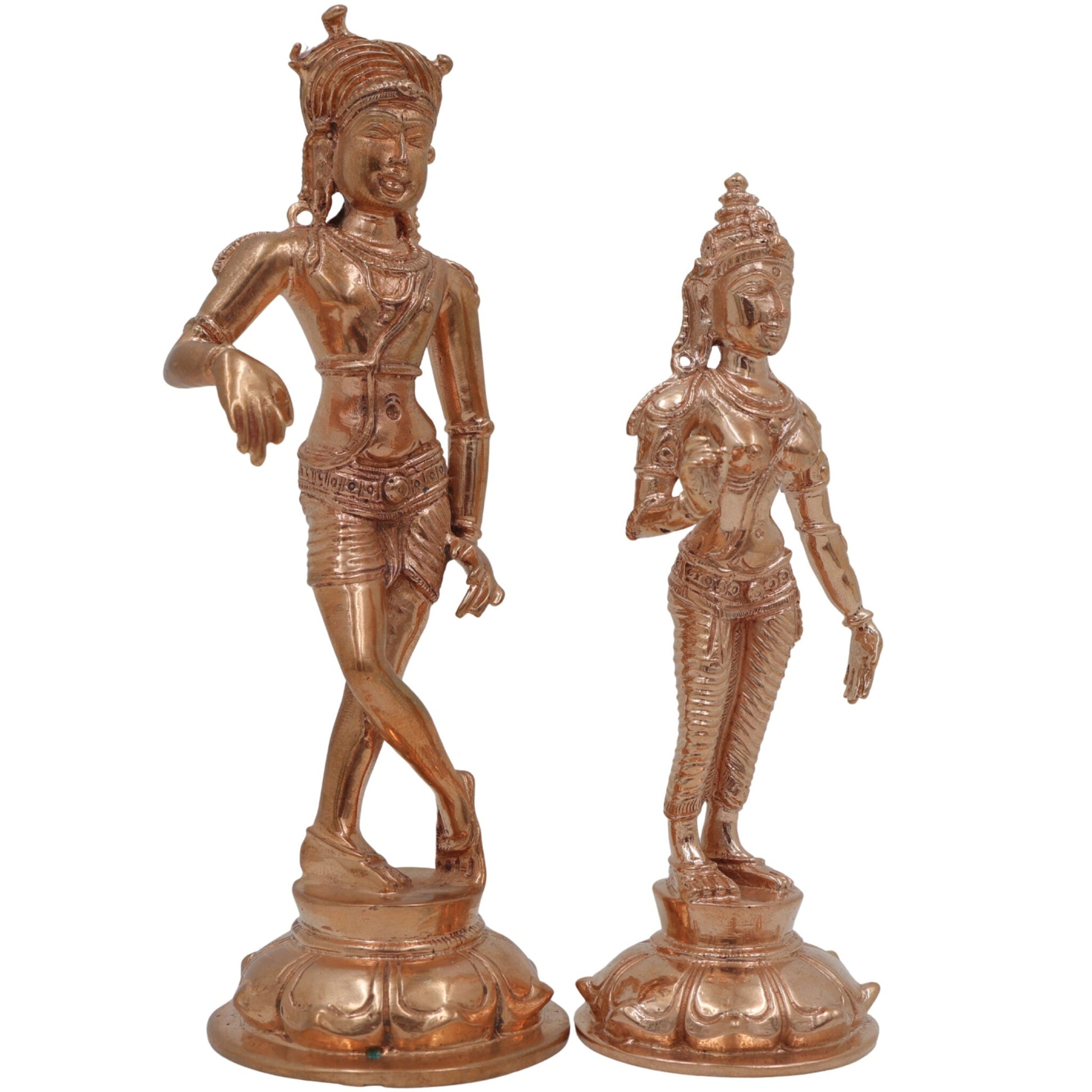 Panchaloha Bronze Shiva Parvati Idol | Uma Maheshwara Gauri Shankar Ardhanarishvara Murti | Handmade Chola Art Hindu Sculpture for Puja & Home Decor,Gold, 6 Inch, 1 Piece