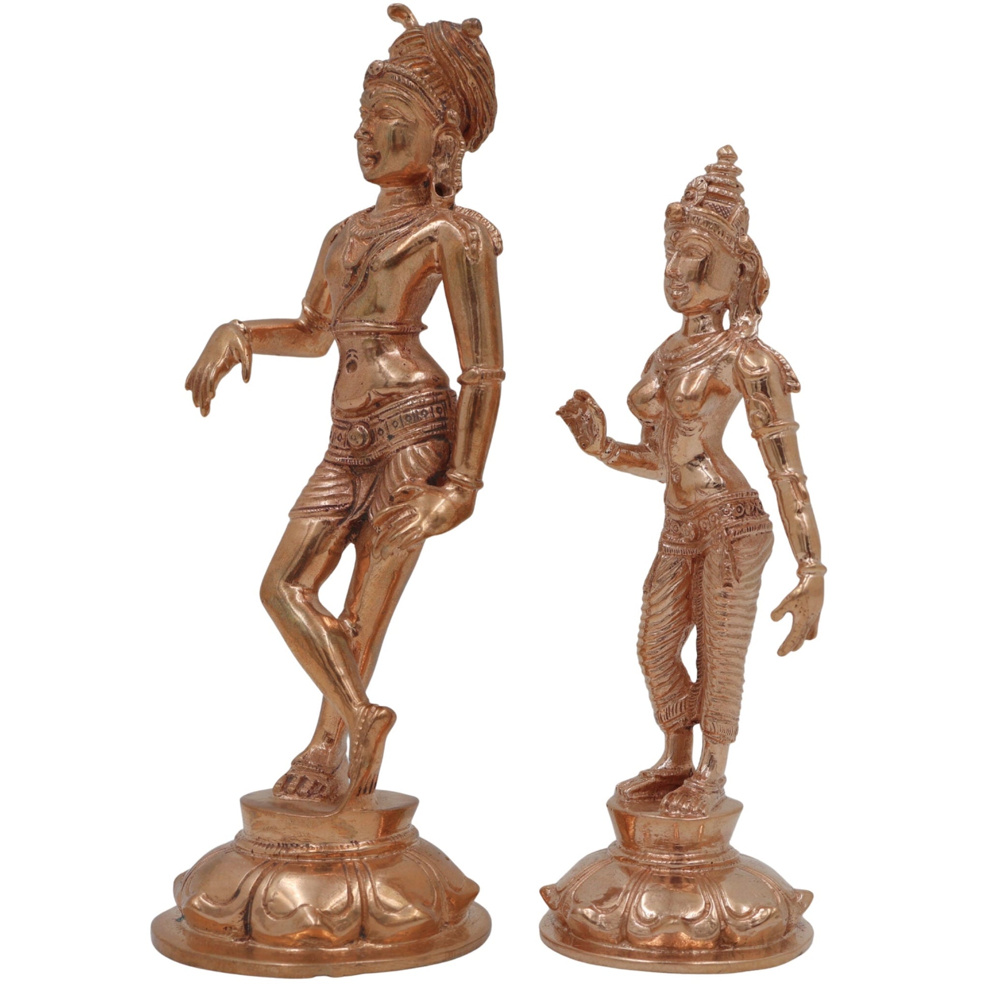 Panchaloha Bronze Shiva Parvati Idol | Uma Maheshwara Gauri Shankar Ardhanarishvara Murti | Handmade Chola Art Hindu Sculpture for Puja & Home Decor,Gold, 6 Inch, 1 Piece