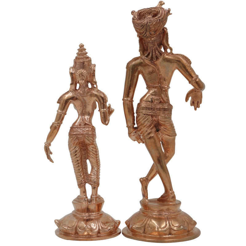 Panchaloha Bronze Shiva Parvati Idol | Uma Maheshwara Gauri Shankar Ardhanarishvara Murti | Handmade Chola Art Hindu Sculpture for Puja & Home Decor,Gold, 6 Inch, 1 Piece