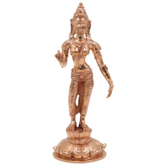 Handmade Bronze Parvati Idol | Panchaloha Uma Gauri Shakti Devi Statue | Traditional South Indian Chola Art Sculpture for Puja & Home Decor,Gold, 5 Inch, 1 Piece