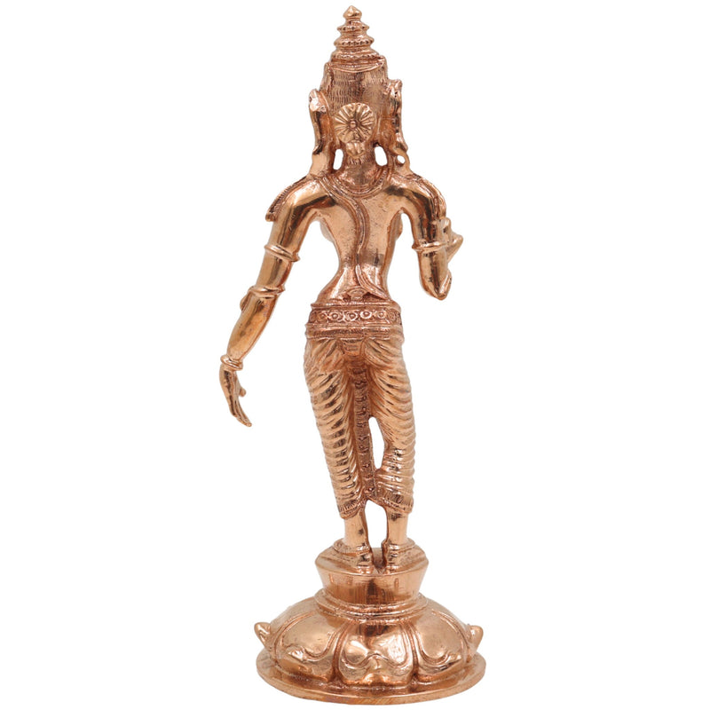 Handmade Bronze Parvati Idol | Panchaloha Uma Gauri Shakti Devi Statue | Traditional South Indian Chola Art Sculpture for Puja & Home Decor,Gold, 5 Inch, 1 Piece