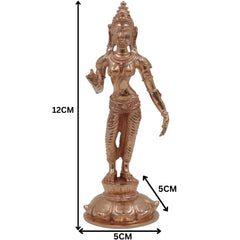 Handmade Bronze Parvati Idol | Panchaloha Uma Gauri Shakti Devi Statue | Traditional South Indian Chola Art Sculpture for Puja & Home Decor,Gold, 5 Inch, 1 Piece