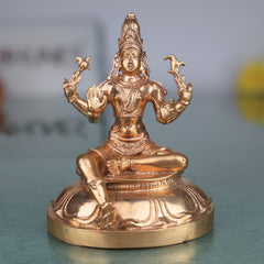 Handcrafted Bronze Shiva Idol | Mahadev, Bholenath, Nataraja Panchaloha Murti | Chola Art, South Indian Temple Statue,Gold, 4 Inch, 1 Piece