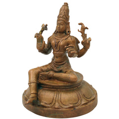 Bronze Shiva Idol Mahadev Shankar Nataraja Panchaloha Style Murti for Home Temple Pooja Decor, Brown, 4.5 Inch, 1 Piece