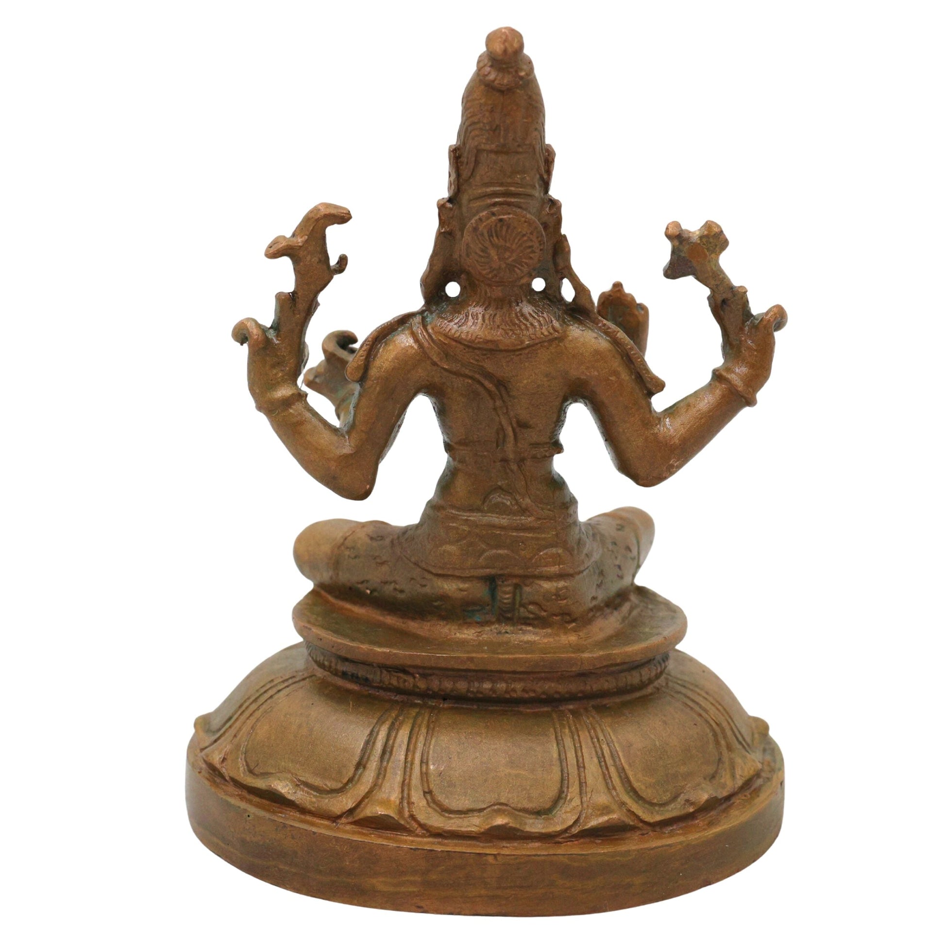 Bronze Shiva Idol Mahadev Shankar Nataraja Panchaloha Style Murti for Home Temple Pooja Decor, Brown, 4.5 Inch, 1 Piece