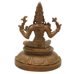 Bronze Shiva Idol Mahadev Shankar Nataraja Panchaloha Style Murti for Home Temple Pooja Decor, Brown, 4.5 Inch, 1 Piece