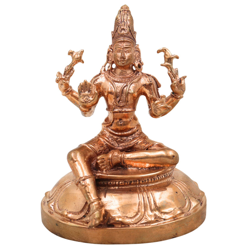 Handcrafted Bronze Shiva Idol | Mahadev, Bholenath, Nataraja Panchaloha Murti | Chola Art, South Indian Temple Statue,Gold, 4 Inch, 1 Piece