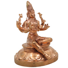 Handcrafted Bronze Shiva Idol | Mahadev, Bholenath, Nataraja Panchaloha Murti | Chola Art, South Indian Temple Statue,Gold, 4 Inch, 1 Piece