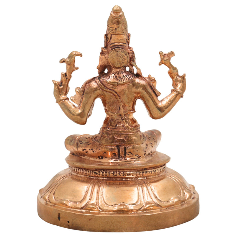Handcrafted Bronze Shiva Idol | Mahadev, Bholenath, Nataraja Panchaloha Murti | Chola Art, South Indian Temple Statue,Gold, 4 Inch, 1 Piece