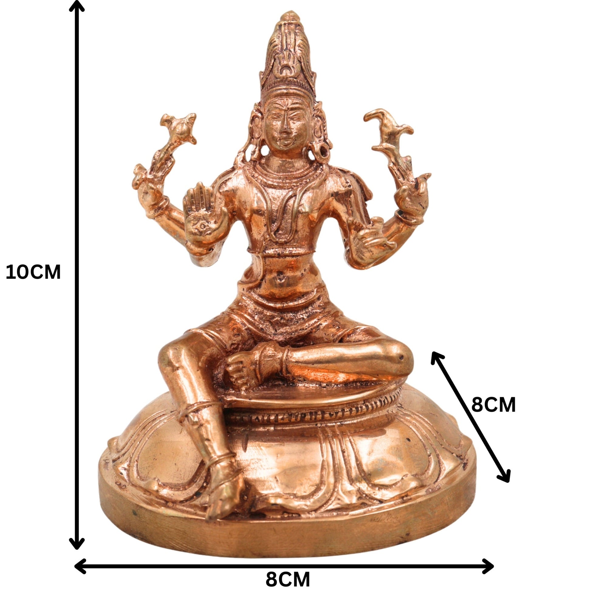 Handcrafted Bronze Shiva Idol | Mahadev, Bholenath, Nataraja Panchaloha Murti | Chola Art, South Indian Temple Statue,Gold, 4 Inch, 1 Piece