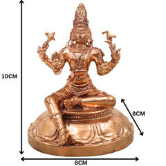 Handcrafted Bronze Shiva Idol | Mahadev, Bholenath, Nataraja Panchaloha Murti | Chola Art, South Indian Temple Statue,Gold, 4 Inch, 1 Piece