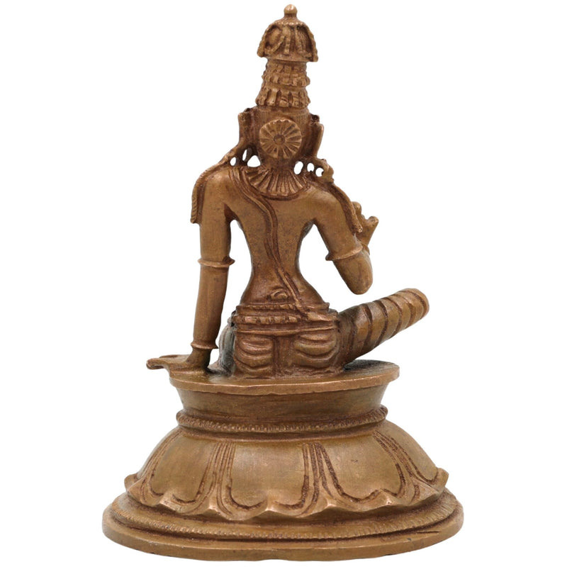 Bronze Parvati Devi Idol Uma Gowri Lalitha Annapurna Durga Tripura Sundari Panchaloha Handmade Chola Art Hindu Goddess Sculpture, Brown, 4 Inch, 1 Piece