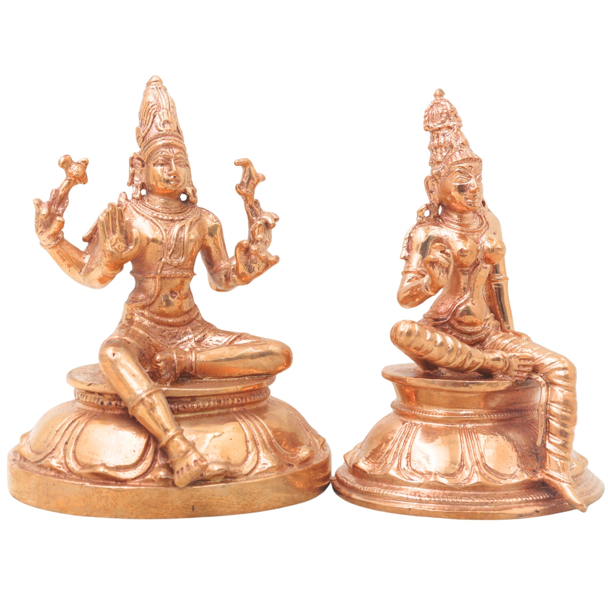 Bronze Shiva Parvati Murti, Shiv Parwathi, Uma Maheshwara Idols, Uma Shankar Silai, Umamaheshwaram, Umamaheswara Statue,Gold, 4 Inch, 1 Piece
