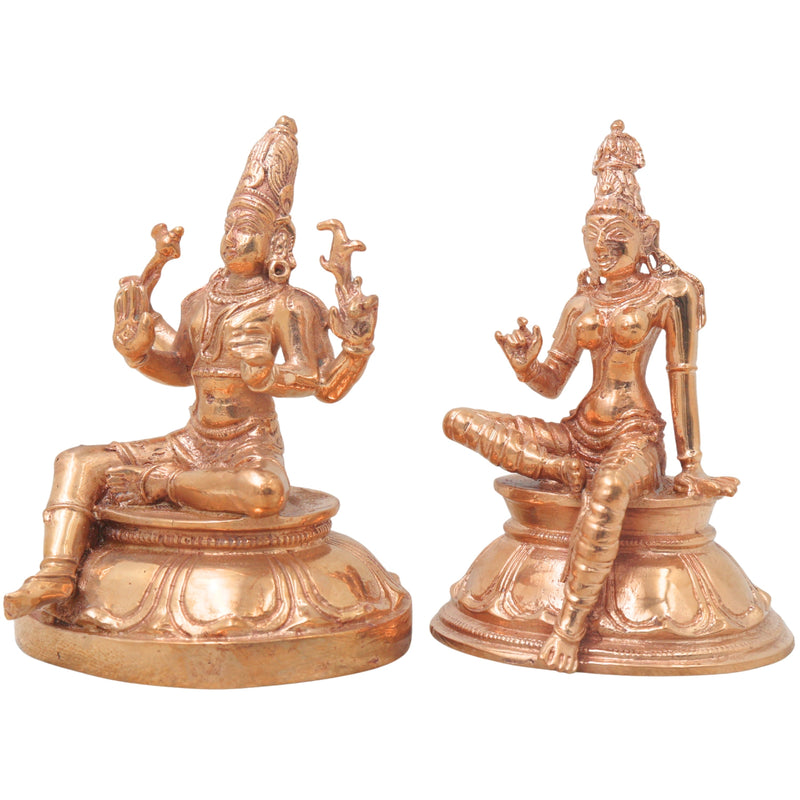 Bronze Shiva Parvati Murti, Shiv Parwathi, Uma Maheshwara Idols, Uma Shankar Silai, Umamaheshwaram, Umamaheswara Statue,Gold, 4 Inch, 1 Piece