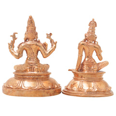 Bronze Shiva Parvati Murti, Shiv Parwathi, Uma Maheshwara Idols, Uma Shankar Silai, Umamaheshwaram, Umamaheswara Statue,Gold, 4 Inch, 1 Piece