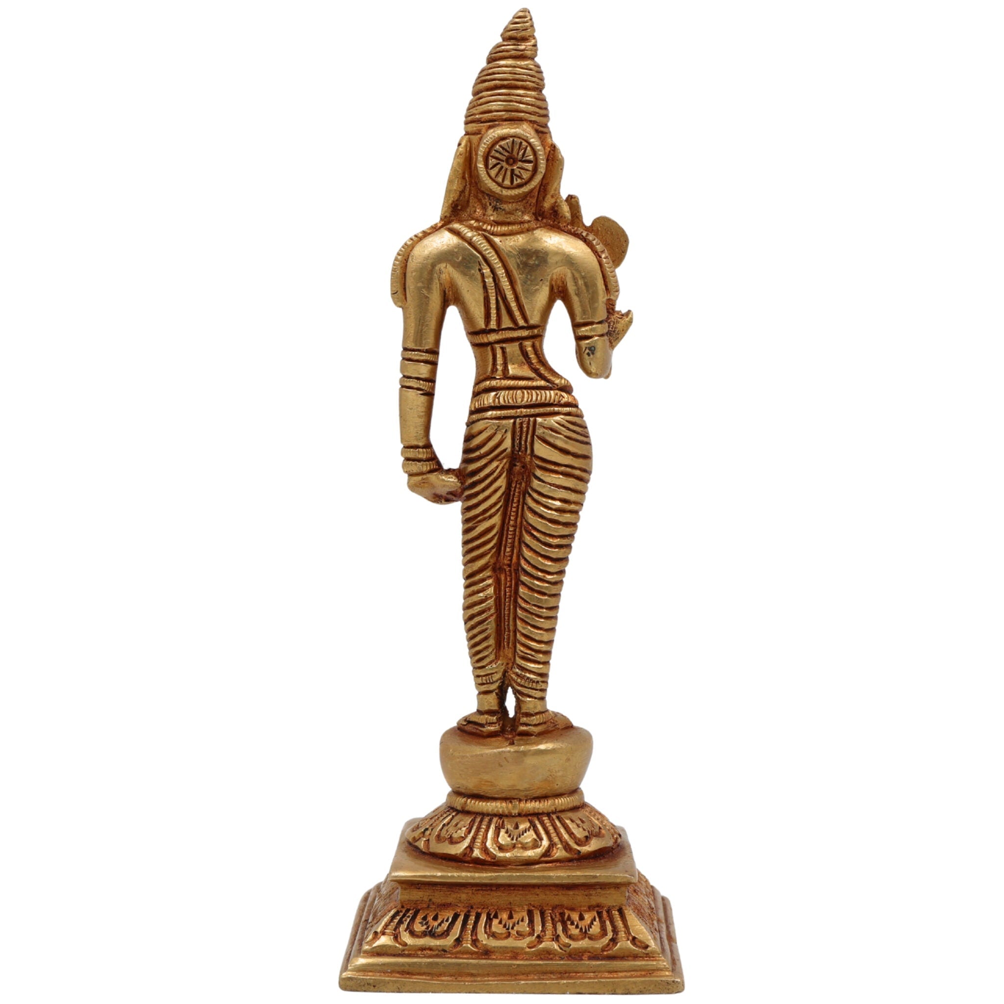 Brahmarshi Parashurama Brass Idol | Parashuram Murti | Bhargava Rishi Axe-Wielding Statue for Home, Temple & Pooja Decor,Gold, 7 Inch, 1 Piece