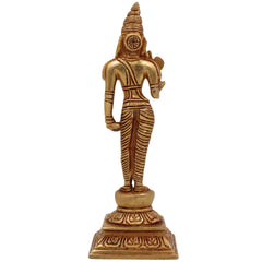 Brahmarshi Parashurama Brass Idol | Parashuram Murti | Bhargava Rishi Axe-Wielding Statue for Home, Temple & Pooja Decor,Gold, 7 Inch, 1 Piece