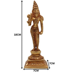 Brahmarshi Parashurama Brass Idol | Parashuram Murti | Bhargava Rishi Axe-Wielding Statue for Home, Temple & Pooja Decor,Gold, 7 Inch, 1 Piece