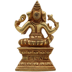 Brass Ganesha Idol, Vinayaka Ganpati Murti | Ekadanta Pillaiyar Statue for Home, Temple & Pooja Decor,Gold, 5 Inch, 1 Piece