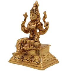 Brass Handcrafted Parvati Idol, Parvati Murti, Gauri Statue, Shakti Devi Figurine for Home, Temple & Office Decor,Gold, 5 Inch, 1 Piece