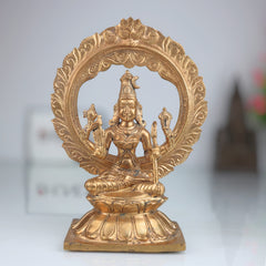 Handcrafted Bronze Kamakshi Idol | Panchaloha Kamakshi Murti | Kamakshi Amman, Parameshwari & Tripurasundari Statue | South Indian Temple Goddess Idol,Gold, 8 Inch, 1 Piece