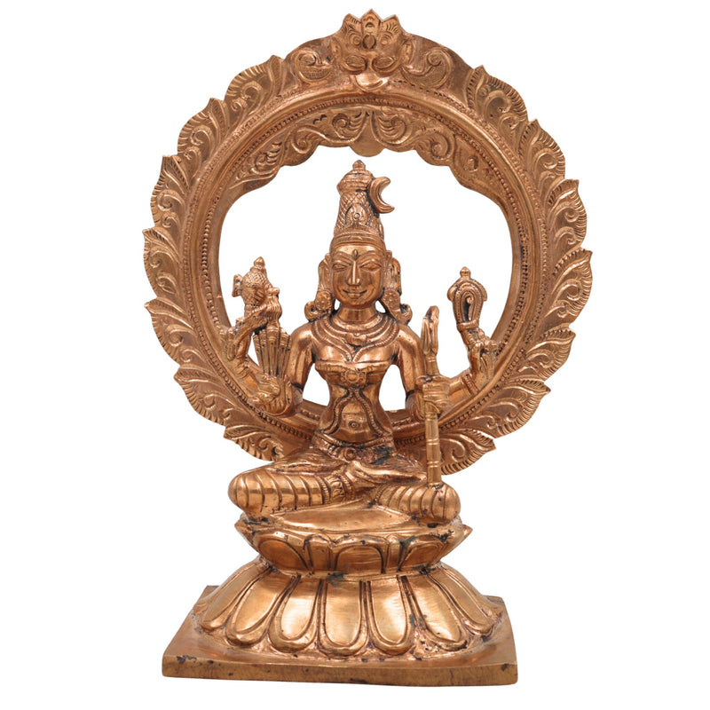 Handcrafted Bronze Kamakshi Idol | Panchaloha Kamakshi Murti | Kamakshi Amman, Parameshwari & Tripurasundari Statue | South Indian Temple Goddess Idol,Gold, 8 Inch, 1 Piece