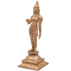 Bronze Shivagami Devi Idol Panchaloha Sculpture, Sivagami Amman Amma Matha Shakti Goddess Murti | Handcrafted Chola Art Temple Vigraha,Gold, 7.5 Inch, 1 Piece