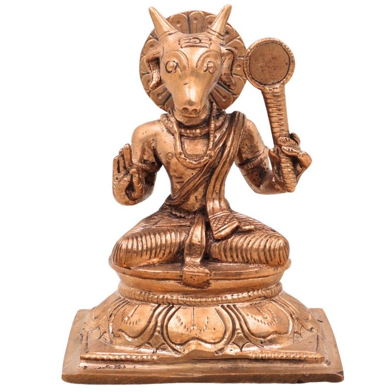 Divine Panchaloha Bronze Patanjali Idol | Maharshi Rishi Yogacharya Murti Vigraha | Ashtanga Yoga Sutra Sage Sculpture | Handcrafted Chola Art Pancha Dhatu Statue,Gold, 4 Inch, 1 Piece