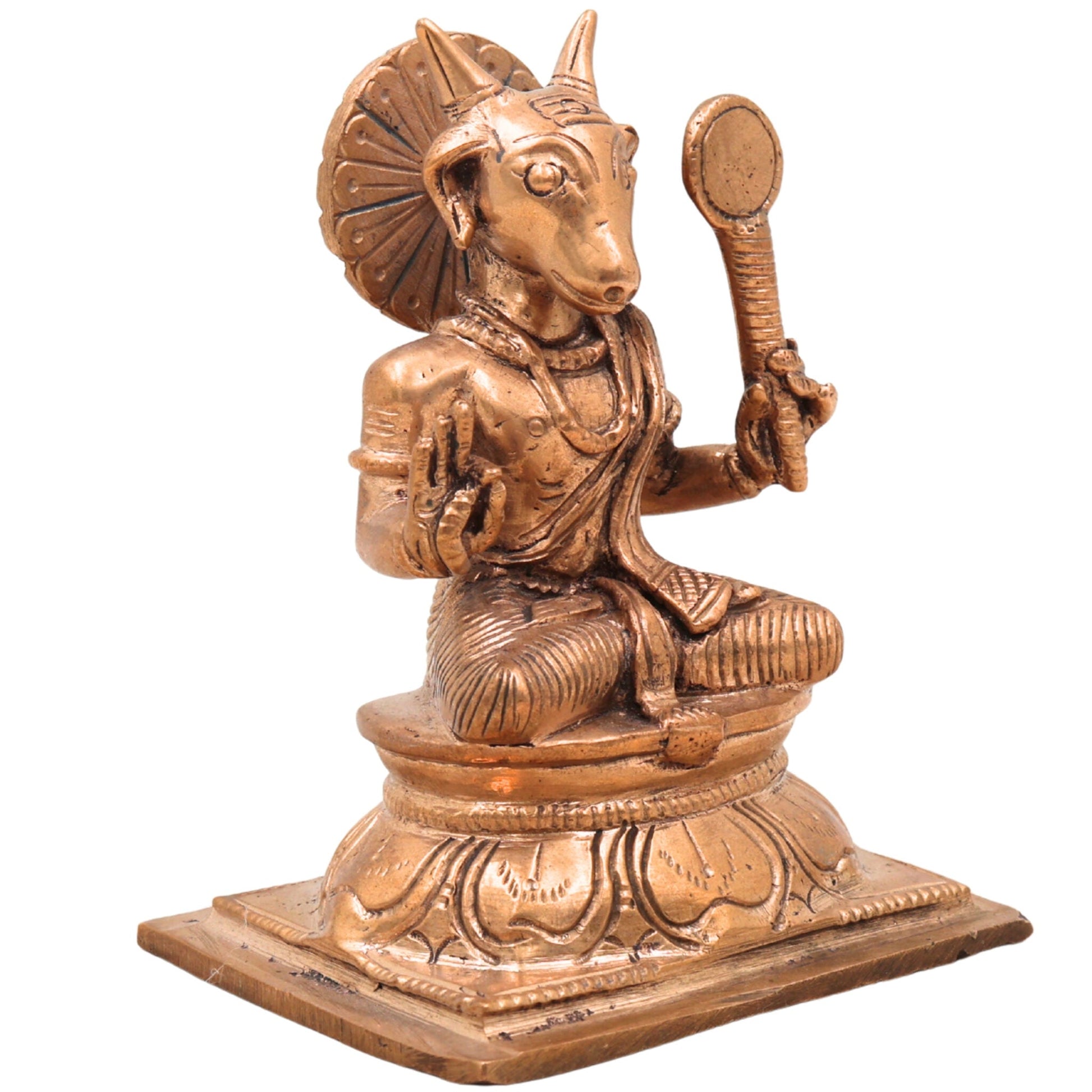 Divine Panchaloha Bronze Patanjali Idol | Maharshi Rishi Yogacharya Murti Vigraha | Ashtanga Yoga Sutra Sage Sculpture | Handcrafted Chola Art Pancha Dhatu Statue,Gold, 4 Inch, 1 Piece