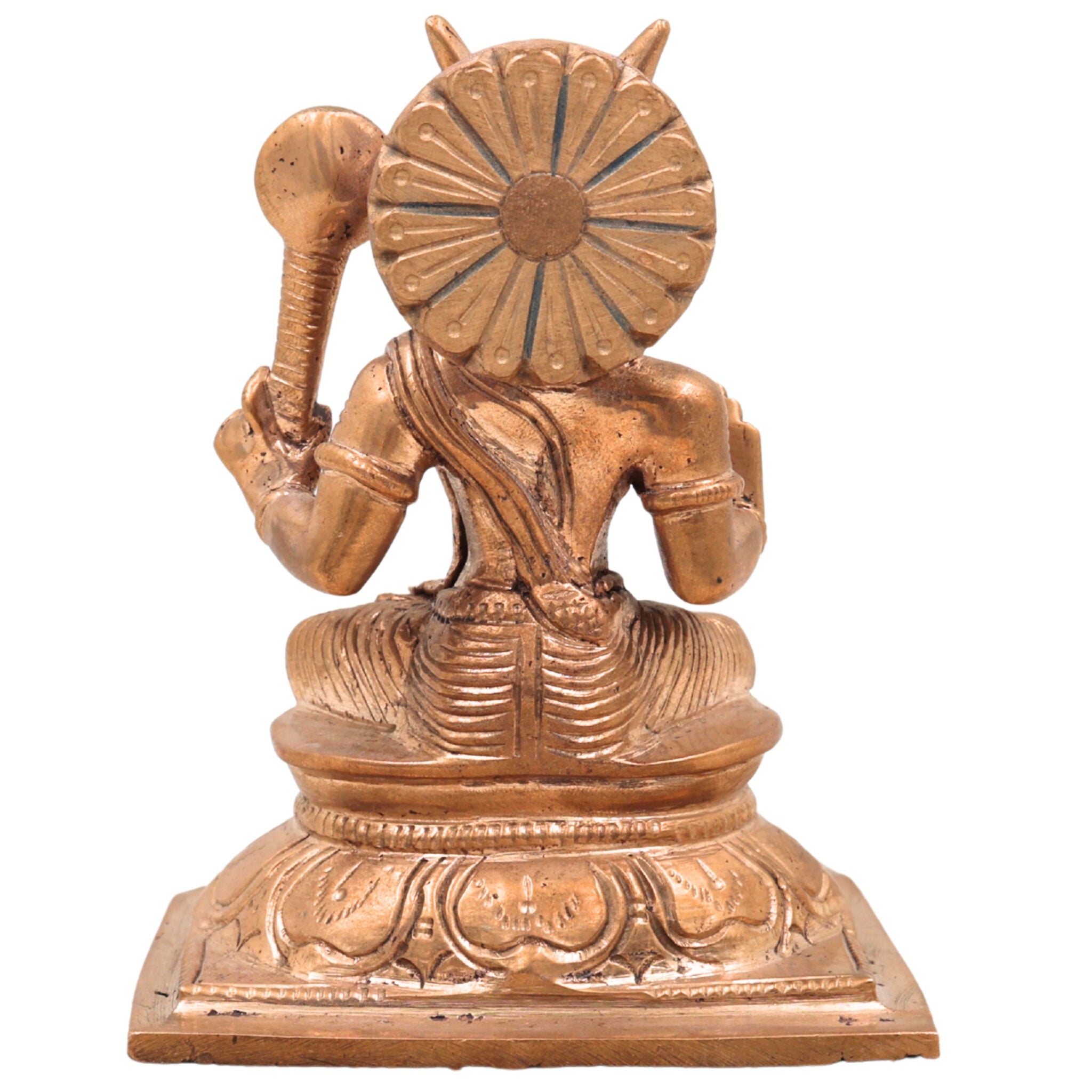 Divine Panchaloha Bronze Patanjali Idol | Maharshi Rishi Yogacharya Murti Vigraha | Ashtanga Yoga Sutra Sage Sculpture | Handcrafted Chola Art Pancha Dhatu Statue,Gold, 4 Inch, 1 Piece