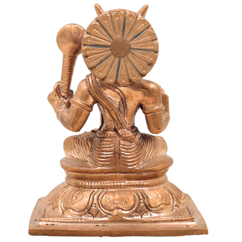 Divine Panchaloha Bronze Patanjali Idol | Maharshi Rishi Yogacharya Murti Vigraha | Ashtanga Yoga Sutra Sage Sculpture | Handcrafted Chola Art Pancha Dhatu Statue,Gold, 4 Inch, 1 Piece