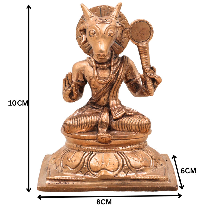 Divine Panchaloha Bronze Patanjali Idol | Maharshi Rishi Yogacharya Murti Vigraha | Ashtanga Yoga Sutra Sage Sculpture | Handcrafted Chola Art Pancha Dhatu Statue,Gold, 4 Inch, 1 Piece