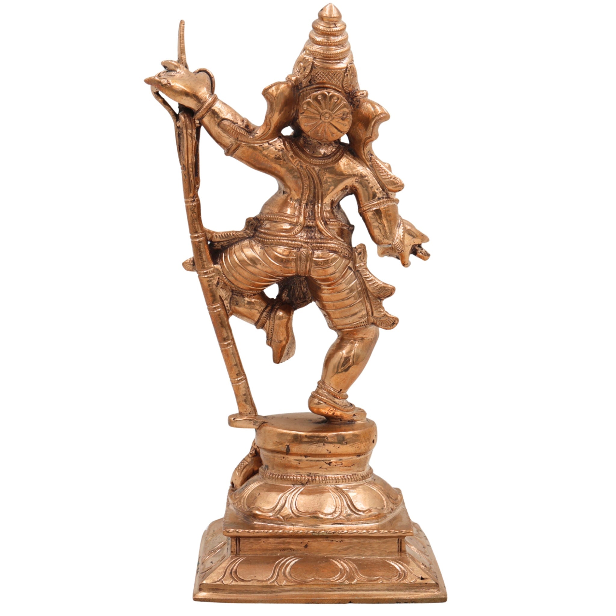 Handcrafted Panchaloha Ganesh with sugar cane Idol, Bronze Siddhi Vinayaka idol, Ganpati, Ekadanta, Chola Style Pillaiyar Murti for Home & Temple,Gold, 9 Inch, 1 Piece