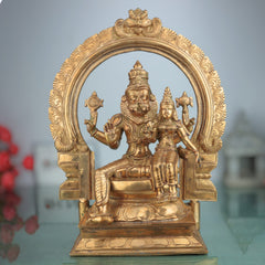 Handcrafted Panchaloha Lakshmi Narasimha Idol | Bronze Narasimha Swamy Murti for Home Temple, Office Decor & Spiritual Gifting,Gold, 13 Inch, 1 Piece