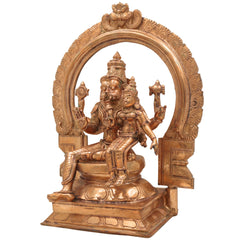 Handcrafted Panchaloha Lakshmi Narasimha Idol | Bronze Narasimha Swamy Murti for Home Temple, Office Decor & Spiritual Gifting,Gold, 13 Inch, 1 Piece