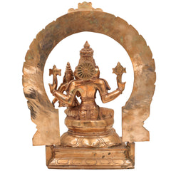 Handcrafted Panchaloha Lakshmi Narasimha Idol | Bronze Narasimha Swamy Murti for Home Temple, Office Decor & Spiritual Gifting,Gold, 13 Inch, 1 Piece