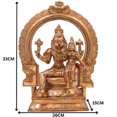Handcrafted Panchaloha Lakshmi Narasimha Idol | Bronze Narasimha Swamy Murti for Home Temple, Office Decor & Spiritual Gifting,Gold, 13 Inch, 1 Piece