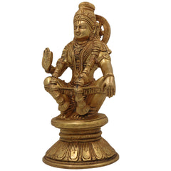 Premium Handcrafted Brass Lord Ayyappa & Murugan Idol – Skanda, Kartikeya, Subramanya, Shanmukha, Vel Murugan Pooja Statue for Home Temple & Decor,Gold, 8.5 Inch, 1 Piece