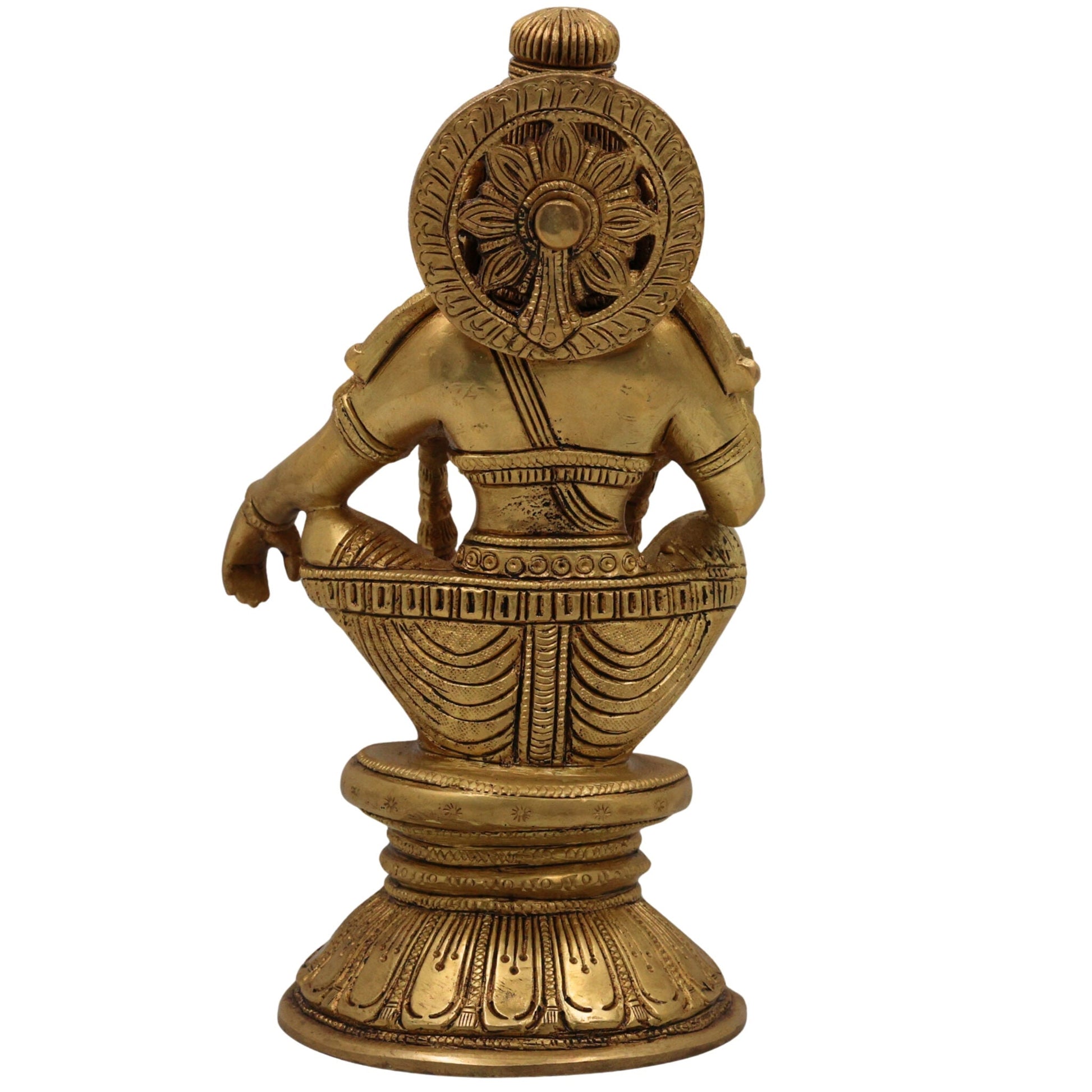 Premium Handcrafted Brass Lord Ayyappa & Murugan Idol – Skanda, Kartikeya, Subramanya, Shanmukha, Vel Murugan Pooja Statue for Home Temple & Decor,Gold, 8.5 Inch, 1 Piece