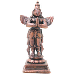 Copper Garuda Idol, Tamra Garud Dev Murti, Vishnu Vahana Pakshiraj Garuda Statue, Garuda Bhagwan Sculpture for Pooja, Temple & Home Decor,Gold, 4 Inch, 1 Piece