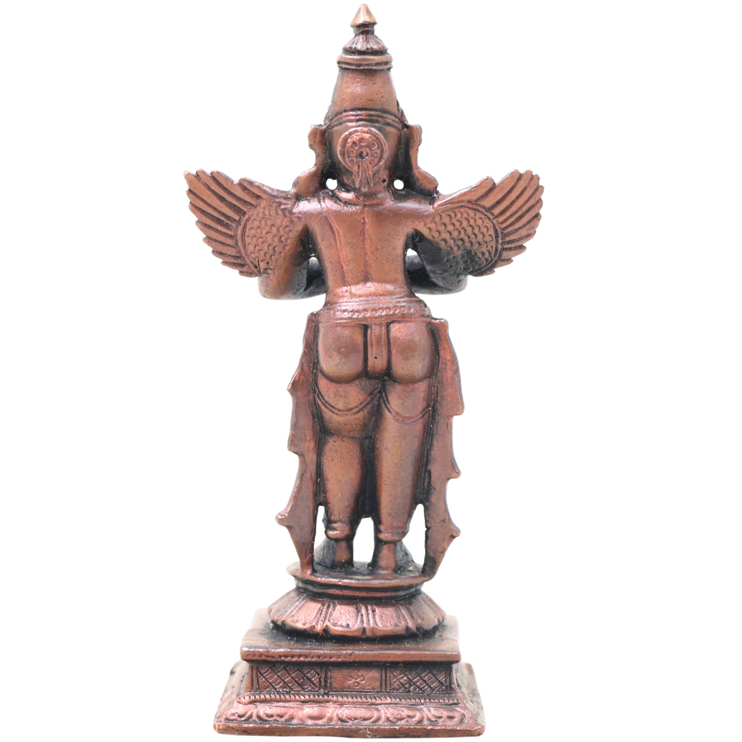 Copper Garuda Idol, Tamra Garud Dev Murti, Vishnu Vahana Pakshiraj Garuda Statue, Garuda Bhagwan Sculpture for Pooja, Temple & Home Decor,Gold, 4 Inch, 1 Piece