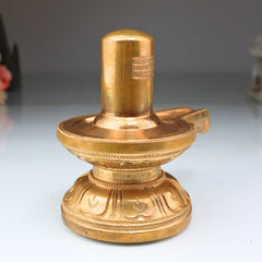 Handmade Bronze Shiva Lingam Idol | Panchaloha Shivalingam, Jyotirlinga, Mahalingam, Shivling for Home, Temple, Pooja & Gifting,Gold, 5 Inch, 1 Piece