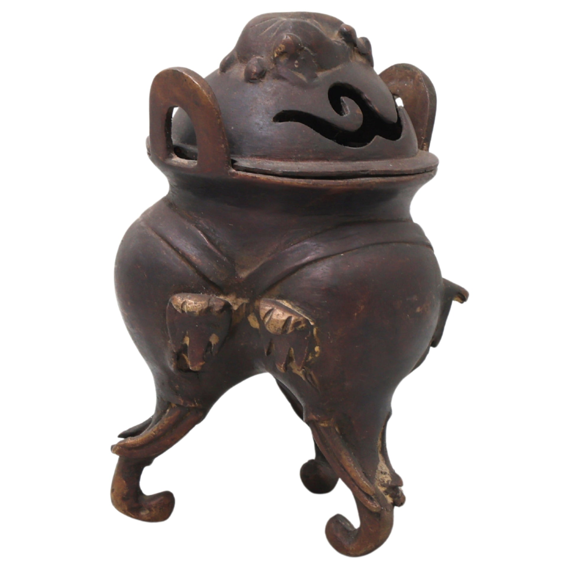 Brass Dhupa Dani Idol, Peetal Dhoop Burner, Handcrafted Temple Incense Holder, Traditional Agarbatti Stand for Pooja, Meditation & Home Mandir,Gold, 7 Inch, 1 Piece