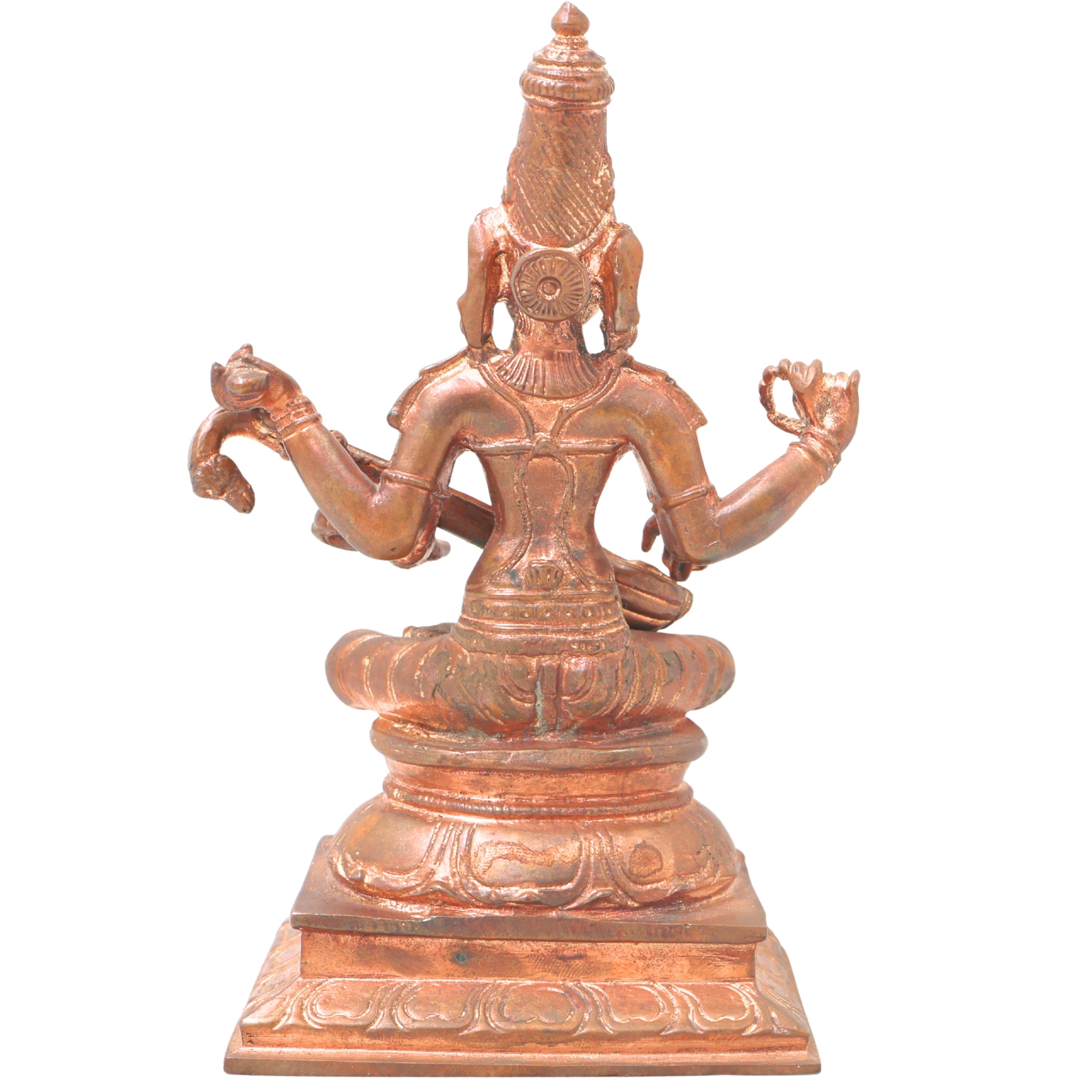 Handcrafted Bronze Panchaloha Saraswati Idol, Sharada, Veena Pustak Dharini, Vagdevi, Hamsavahini, Vidyadayini Statue for Home, Temple & Gifts,Gold, 6 Inch, 1 Piece