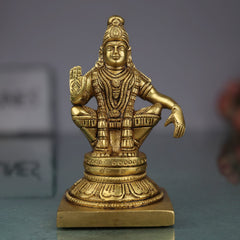 Brass Lord Murugan Idol – Kartikeya, Skanda, Subramanya, Shanmukha, Kumara Swamy, Vel Murugan Statue for Pooja, Home Temple & Decor,Gold, 5 Inch, 1 Piece