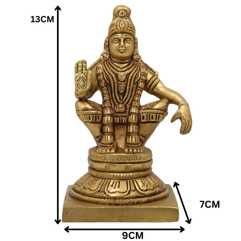 Brass Lord Murugan Idol – Kartikeya, Skanda, Subramanya, Shanmukha, Kumara Swamy, Vel Murugan Statue for Pooja, Home Temple & Decor,Gold, 5 Inch, 1 Piece