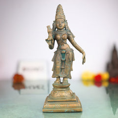 Handcrafted Bronze Bhudevi Idol | Panchaloha Vasundhara, Prithvi Devi, Bhoomata, Earth Goddess Sculpture for Pooja & Vastu,Brown, 11.5 Inch, 1 Piece