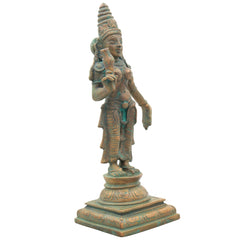 Handcrafted Bronze Bhudevi Idol | Panchaloha Vasundhara, Prithvi Devi, Bhoomata, Earth Goddess Sculpture for Pooja & Vastu,Brown, 11.5 Inch, 1 Piece