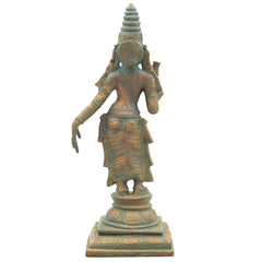 Handcrafted Bronze Bhudevi Idol | Panchaloha Vasundhara, Prithvi Devi, Bhoomata, Earth Goddess Sculpture for Pooja & Vastu,Brown, 11.5 Inch, 1 Piece